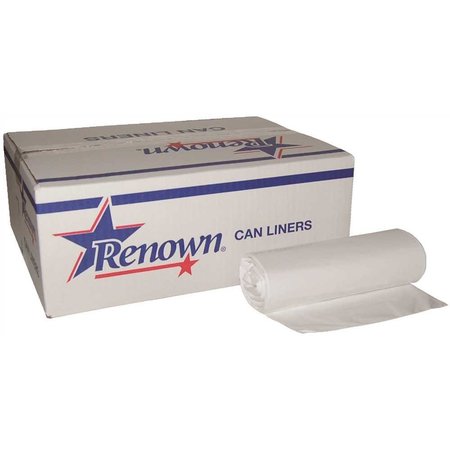 RENOWN Fits 12-16 Gal. 0.45 mil 24 in. x 32 in. White Can Liner, 500PK REN21512IB